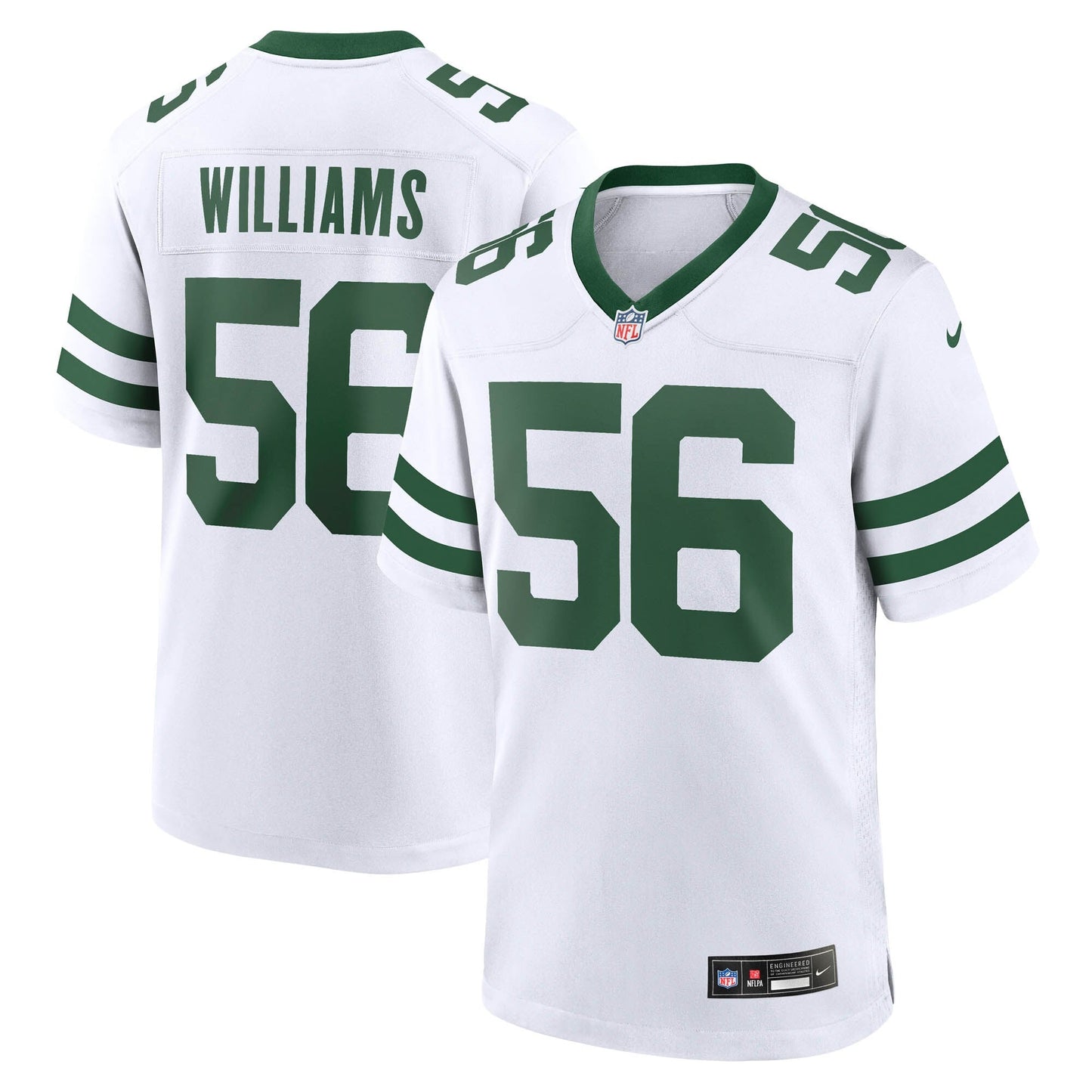 Quincy Williams New York Jets Nike Game Jersey - Legacy White football jersey product view 1
