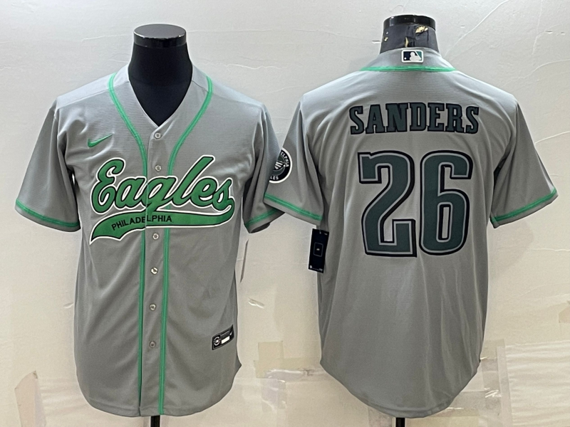Men's Philadelphia Eagles Miles Sanders #26 Gray Game Jersey1 Joint Edition football jersey product view 1