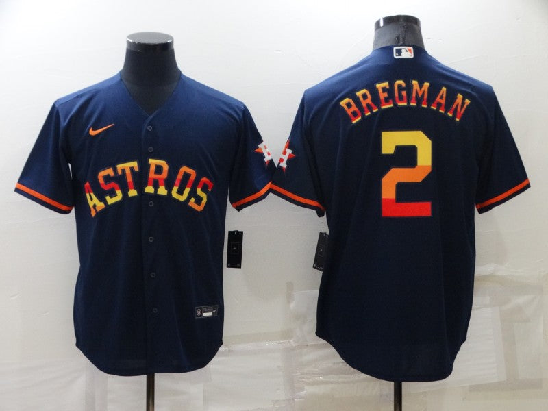 Men's Houston Astros Alex Bregman #2 Navy Replica Team Jersey baseball jersey product view 1
