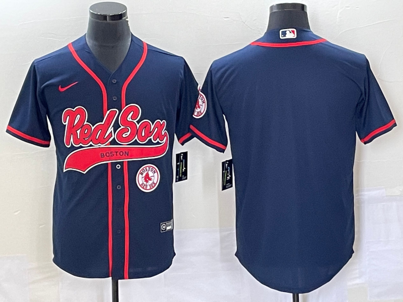 Men's Boston Red Sox Navy Blank Jersey1 baseball jersey product view 1