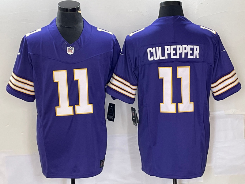 Men's Minnesota Vikings Daunte Culpepper #11 Purple Classic Player Jersey1 football jersey product view 1