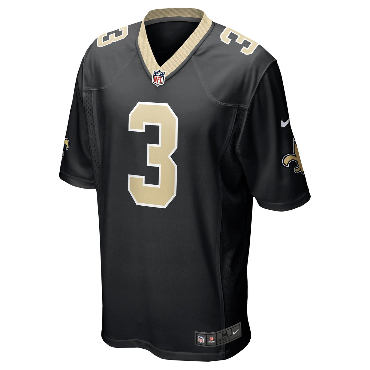 Jake Haener New Orleans Saints Nike Team Game Jersey - Black football jersey product view 2
