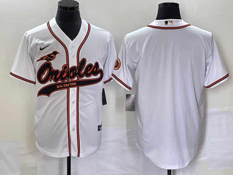 Men's Baltimore Orioles White Replica Blank Jersey1 Joint Edition baseball jersey product view 1