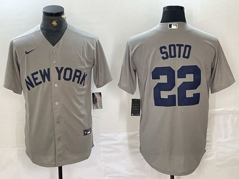 Men's New York Yankees Juan Soto #22 Gray Limited Game Jersey1 baseball jersey product view 1