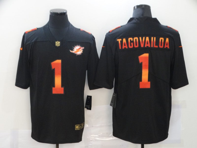 Men's Miami Dolphins #1 Tua Tagovailoa Black Game Player Jersey1 football jersey product view 1