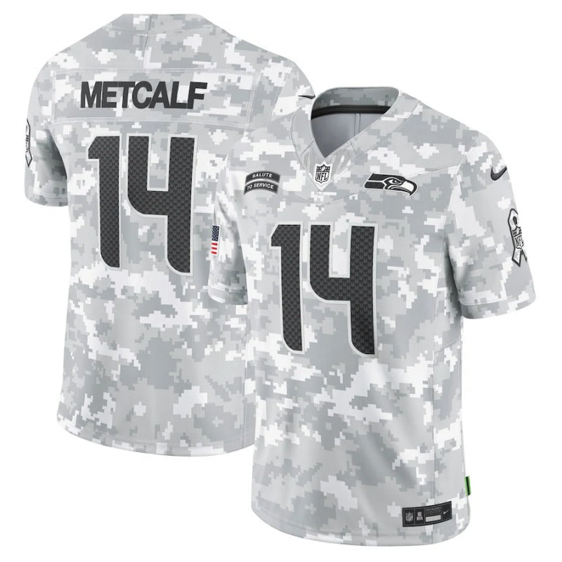 DK Metcalf Seattle Seahawks Salute To Service 2024 Jersey football jersey product view 1