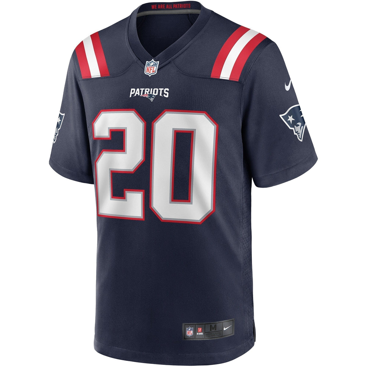 Gino Cappelletti New England Patriots Nike Game Retired Jersey - Navy football jersey product view 2