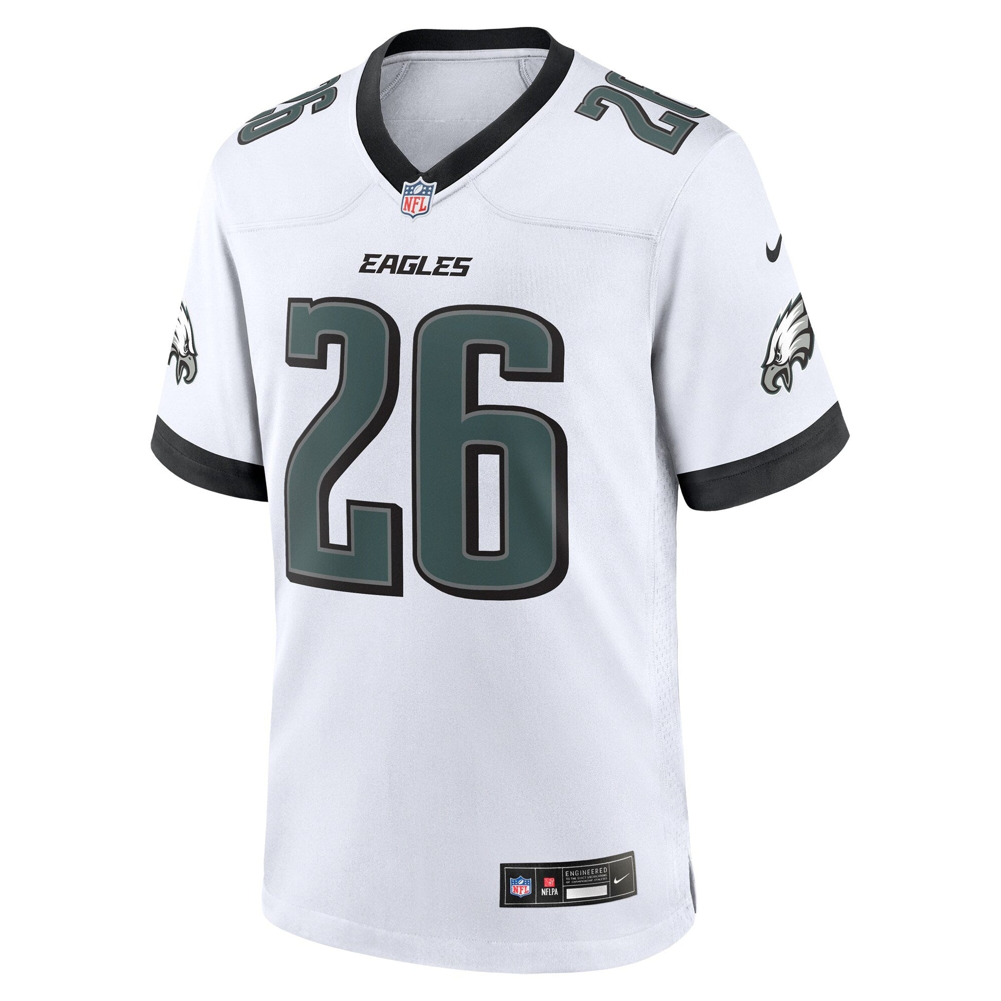 Saquon Barkley Philadelphia Eagles Nike White Game Jersey - White football jersey product view 2