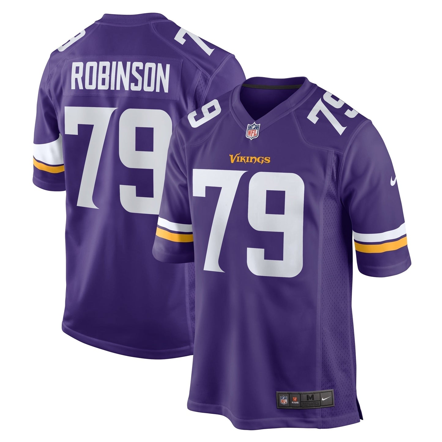 Tyrese Robinson Minnesota Vikings Nike Team Game Jersey - Purple football jersey product view 1