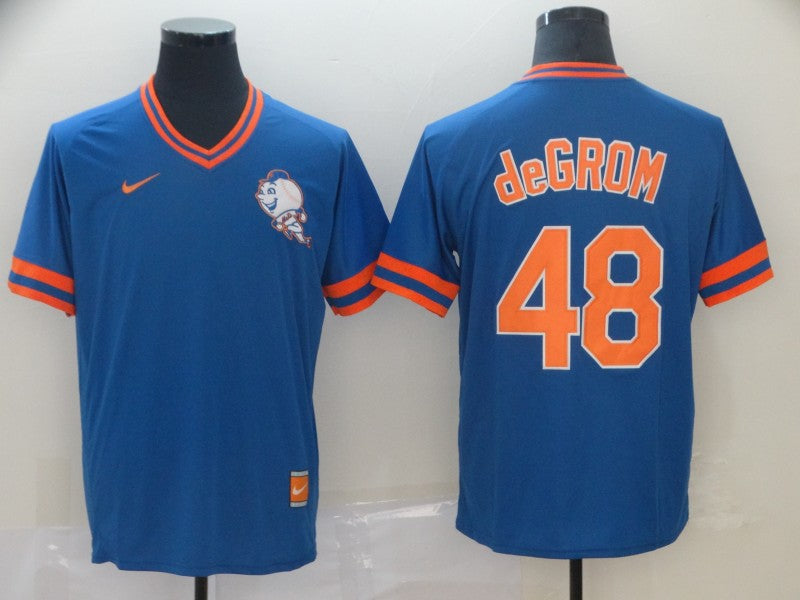 Men's New York Mets Jacob deGrom #48 Blue Alternate Game Jersey1 baseball jersey product view 1