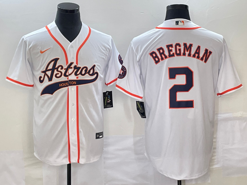 Men's Houston Astros Alex Bregman #2 White Replica Jersey Joint Edition baseball jersey product view 1