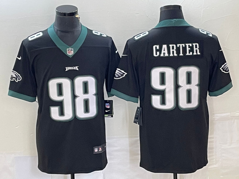 Men's Philadelphia Eagles Jalen Carter #98 Black Vapor F.U.S.E. Limited Jersey1 football jersey product view 1
