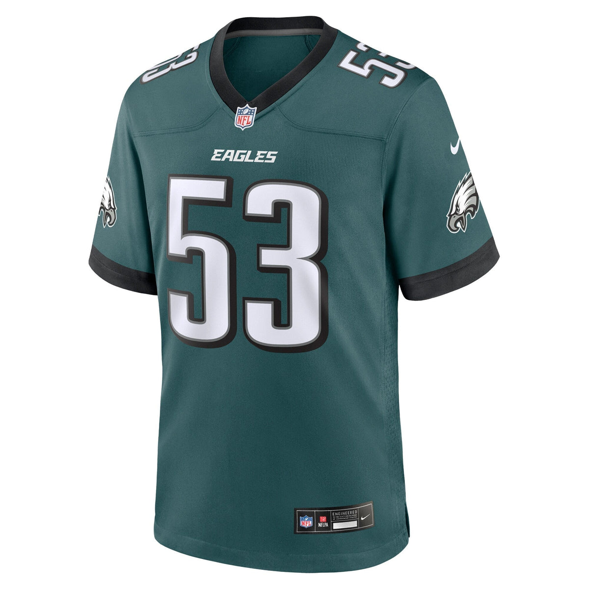Zack Baun Philadelphia Eagles Nike Game Jersey - Midnight Green football jersey product view 2