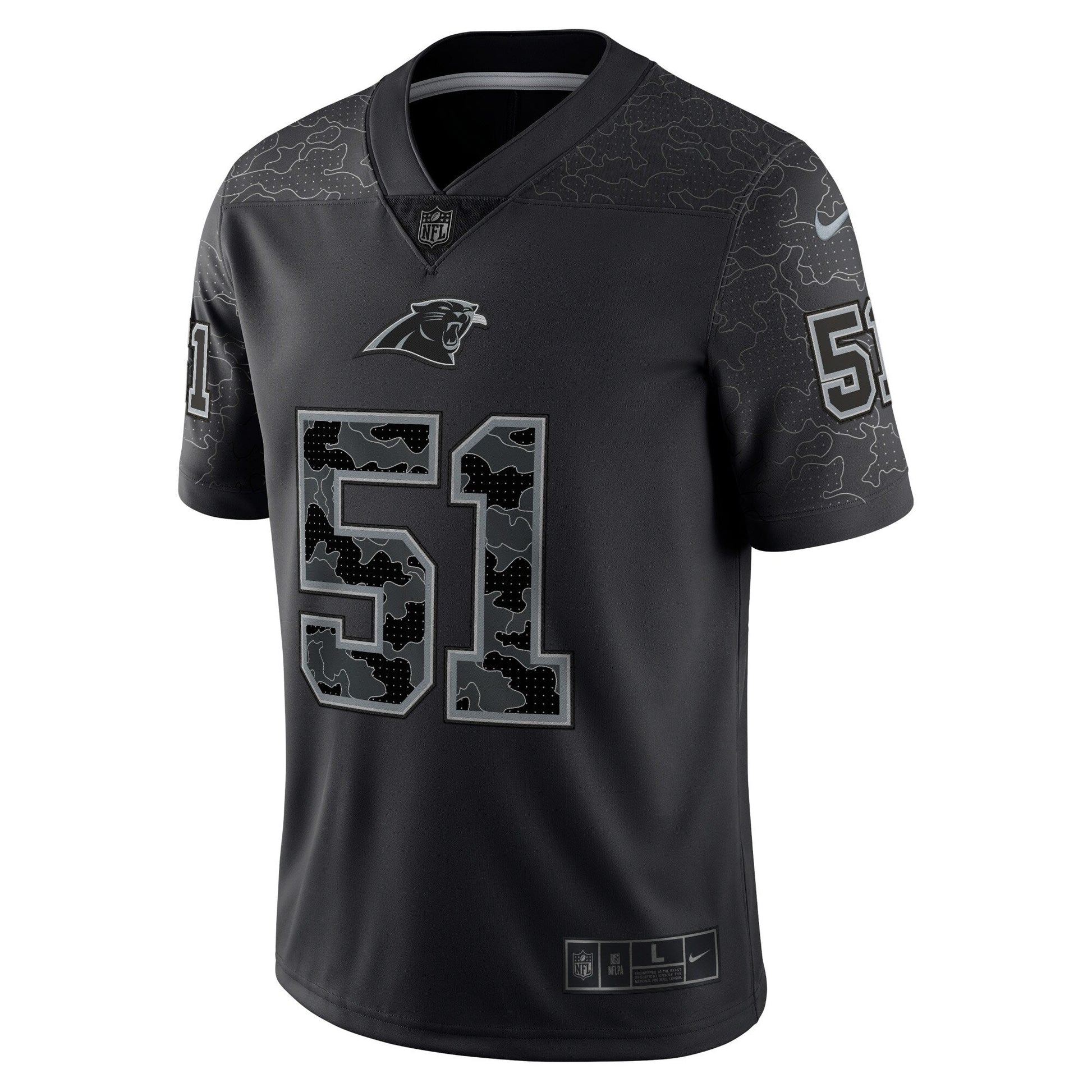 Sam Mills Carolina Panthers Nike Retired RFLCTV Limited Jersey - Black football jersey product view 3