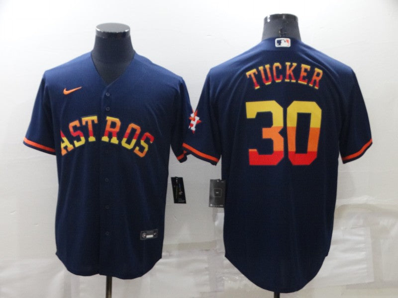 Men's Houston Astros Kyle Tucker #30 Navy Replica Baseball Jersey baseball jersey product view 1