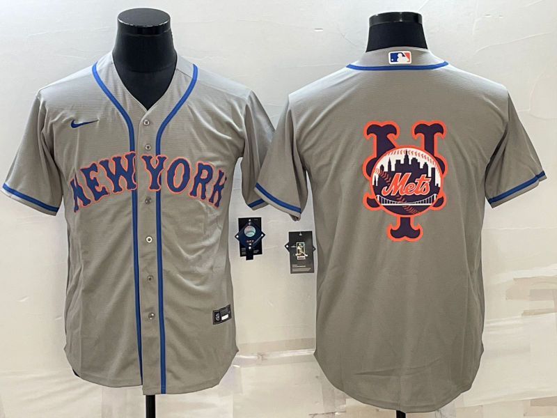 Men's New York Mets Gray Road Authentic Player Jersey baseball jersey product view 1
