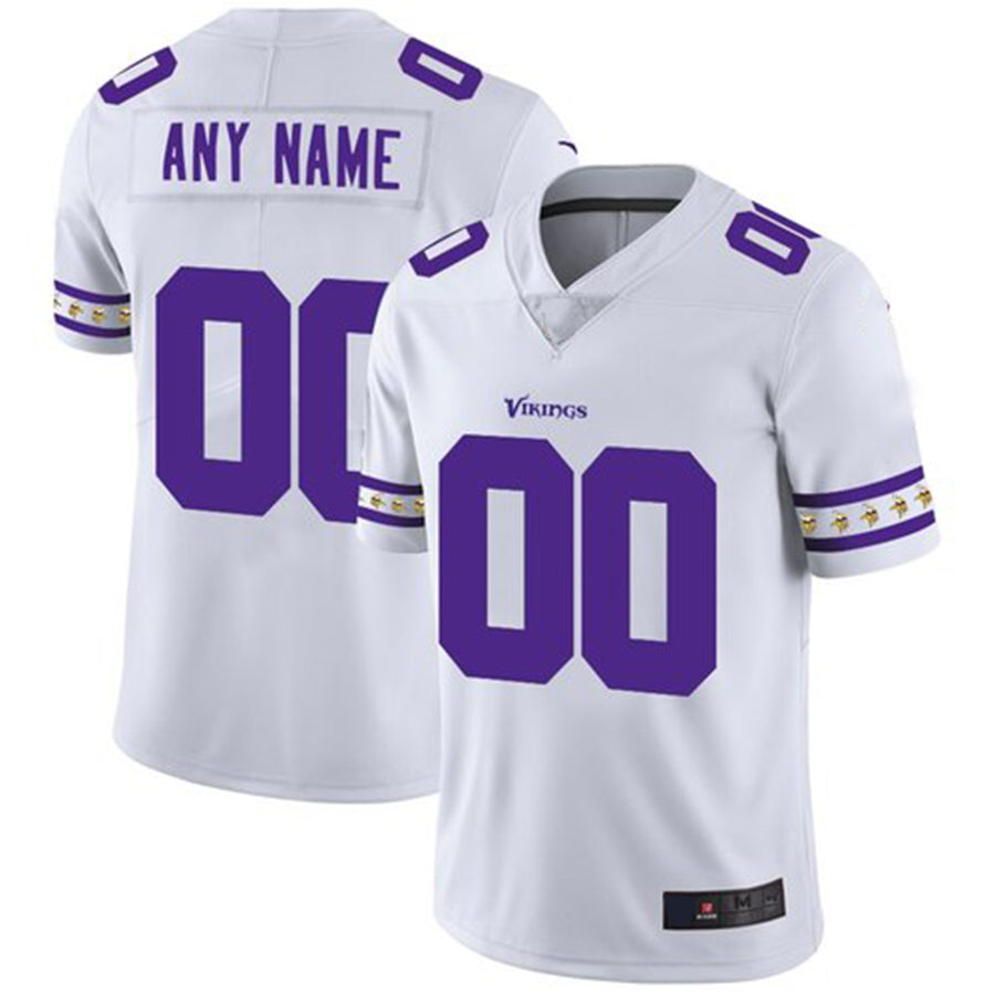 Custom1 Minnesota Vikings White Team Logo Vapor Limited Jersey1 Stitched Jerseys Football Jerseys football jersey product view 1