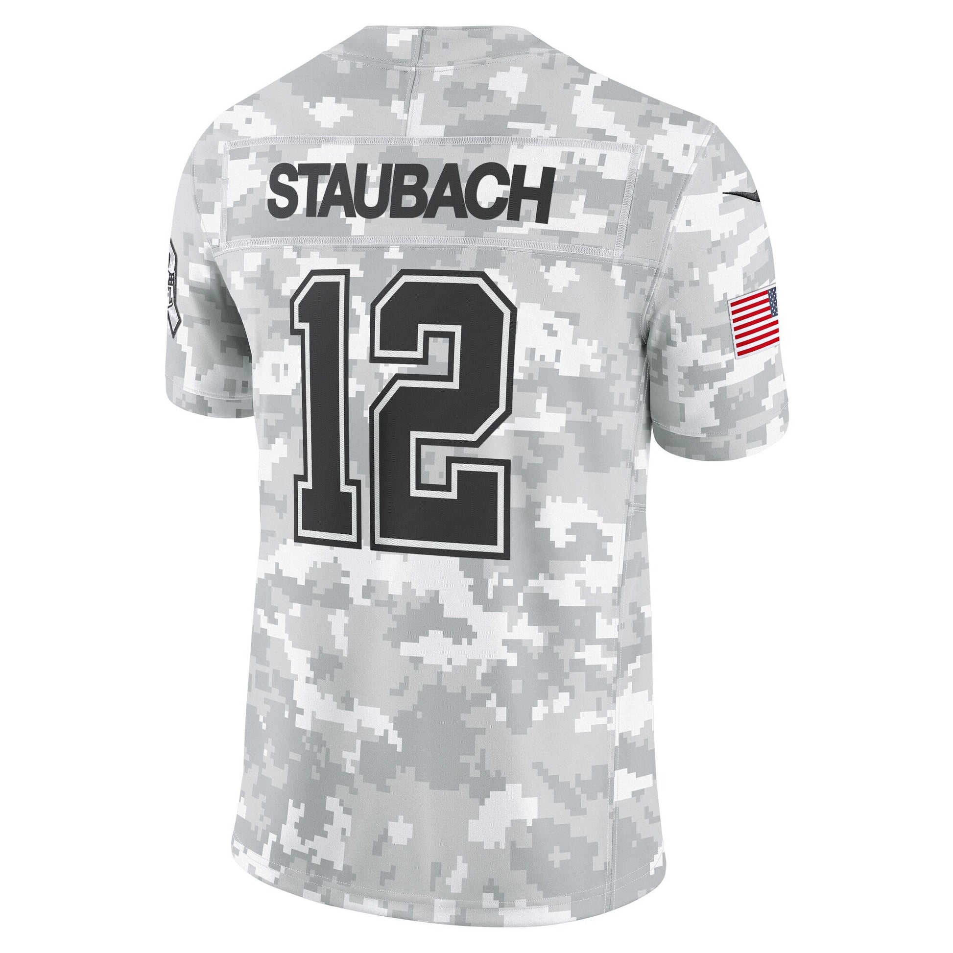 Roger Staubach Dallas Cowboys Nike 2024 Salute to Service Retired Limited Jersey - Arctic Camo football jersey product view 3