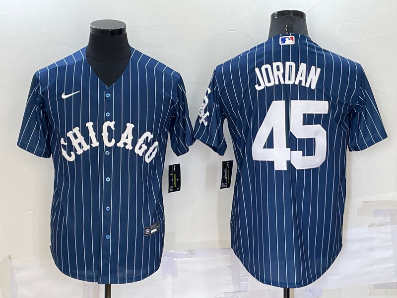 Men's Chicago White Sox Michael Jordan #45 Blue Replica Baseball Jersey1 baseball jersey product view 1