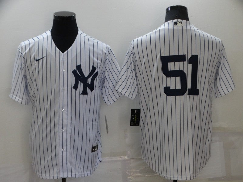 Men's New York Yankees Bernie Williams #51 White Replica Player Name Jersey1 baseball jersey product view 1