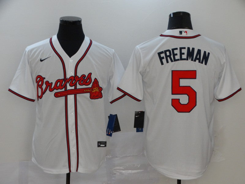 Men's Atlanta Braves Freedie Freeman #5 MLB White Replica Player Jersey baseball jersey product view 1