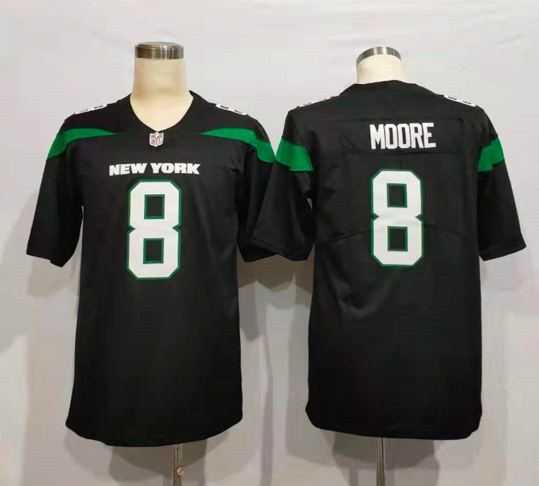 Men's New York Jets Elijah Moore #8 Stealth Black Game Jersey1 football jersey product view 1