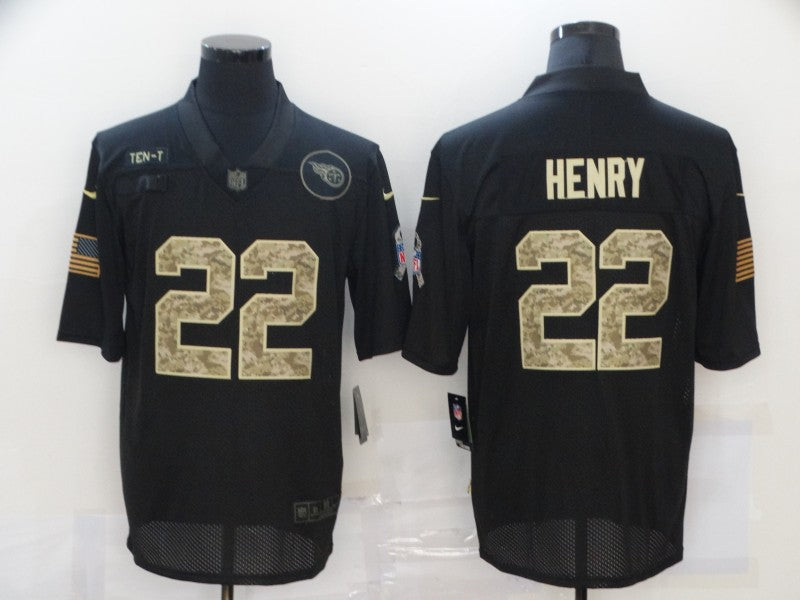 Men's Tennessee Titans Derrick Henry #22 Black Authentic Game Jersey1 football jersey product view 1