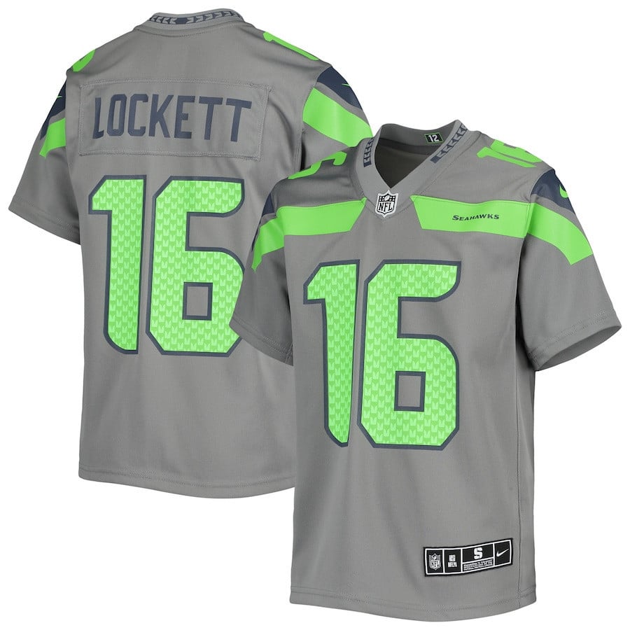 Tyler Lockett Seattle Seahawks Youth Inverted Team Game Jersey - Gray football jersey product view 1