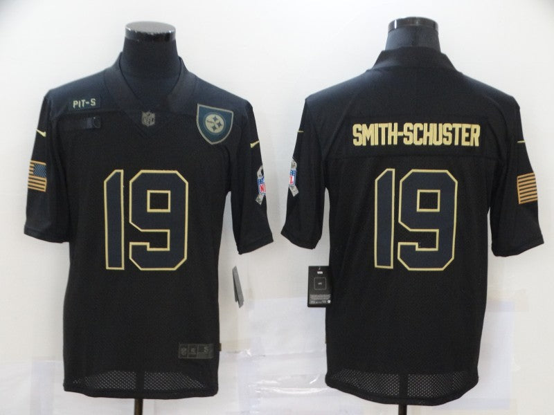 Men's Pittsburgh Steelers #19 JuJu Smith-Schuster Black Game Jersey1 football jersey product view 1