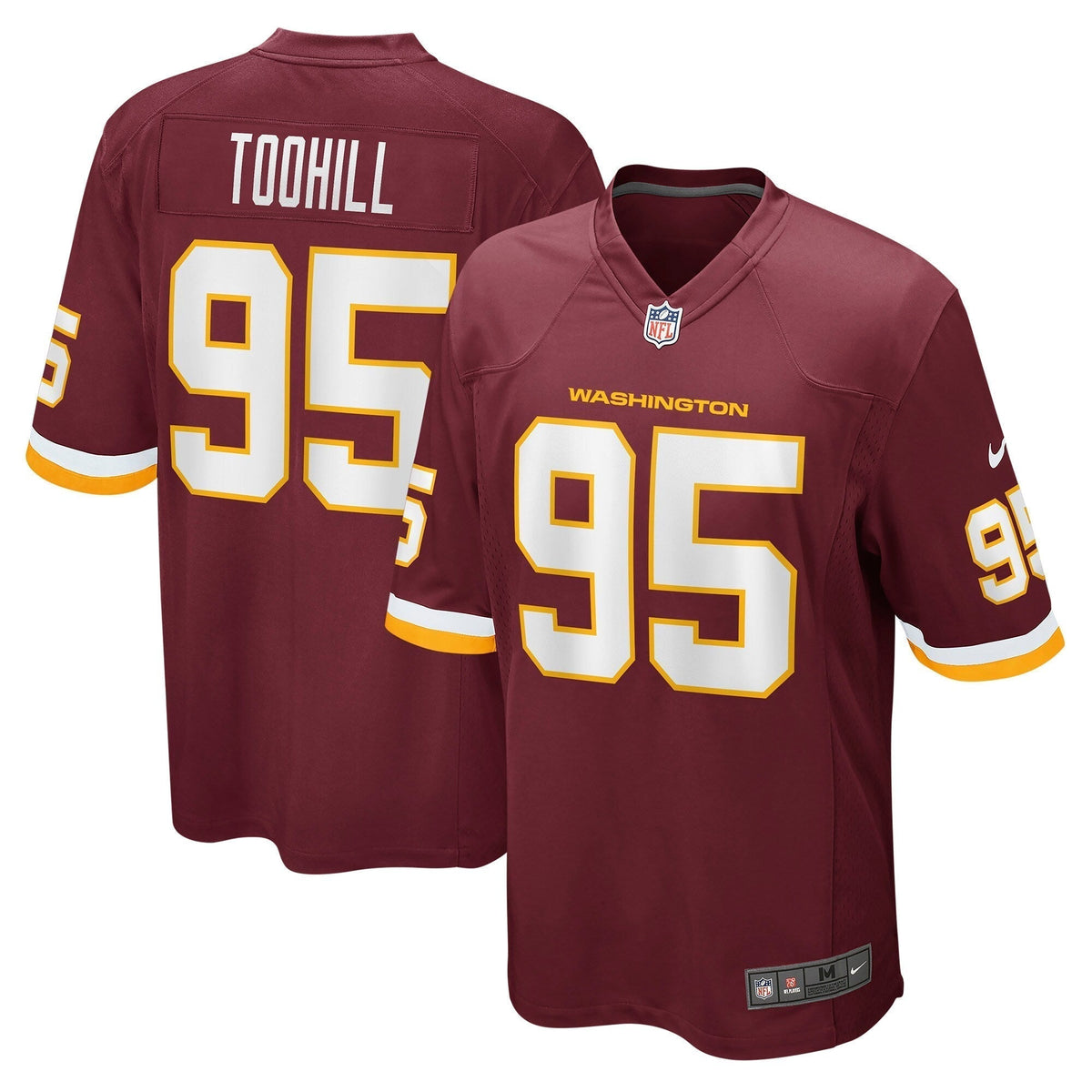 Casey Toohill Washington Football Team Nike Game Jersey - Burgundy football jersey product view 1