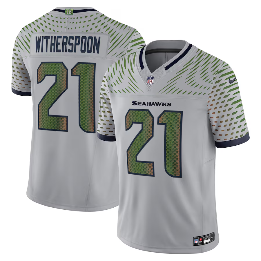 Men's Seattle Seahawks Devon Witherspoon #21 Wolf Gray 2025 Rivalries Collection Limited Jersey football jersey product view 1