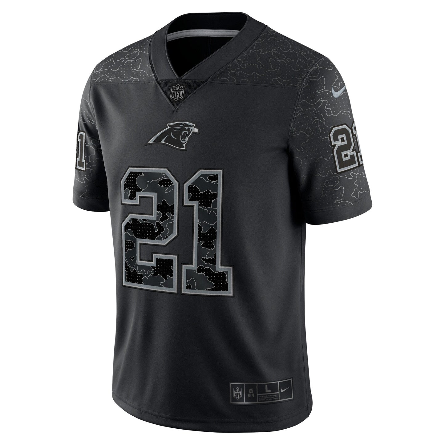 Jeremy Chinn Carolina Panthers Nike RFLCTV Limited Jersey - Black football jersey product view 3