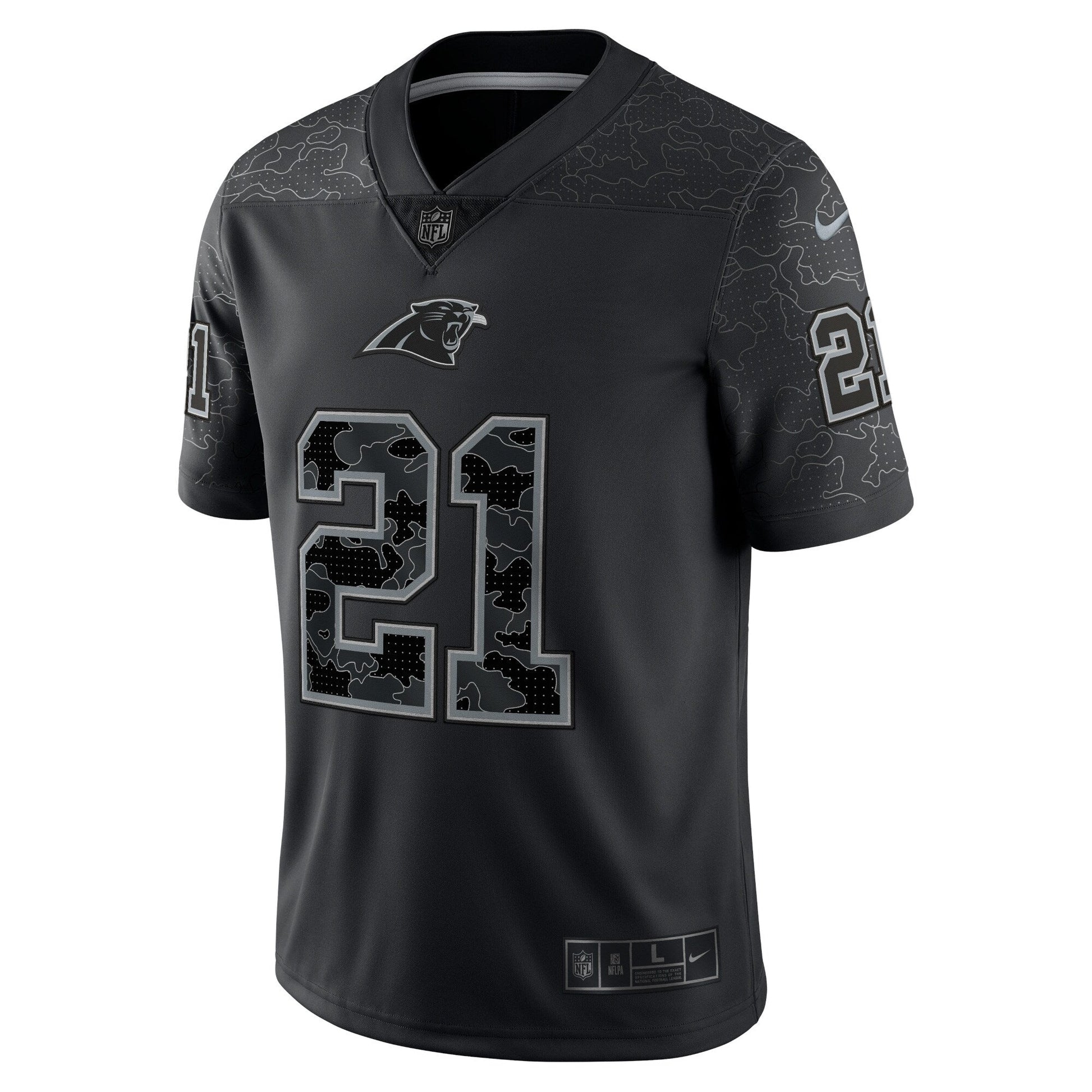 Jeremy Chinn Carolina Panthers Nike RFLCTV Limited Jersey - Black football jersey product view 3