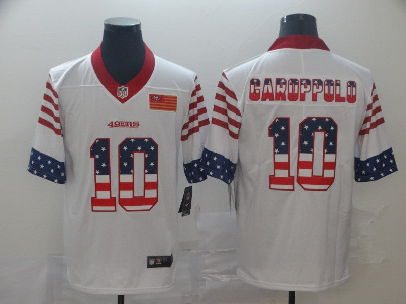 Men's San Francisco 49ers Jimmy Garoppolo #10 White Game Player Jersey1 football jersey product view 1
