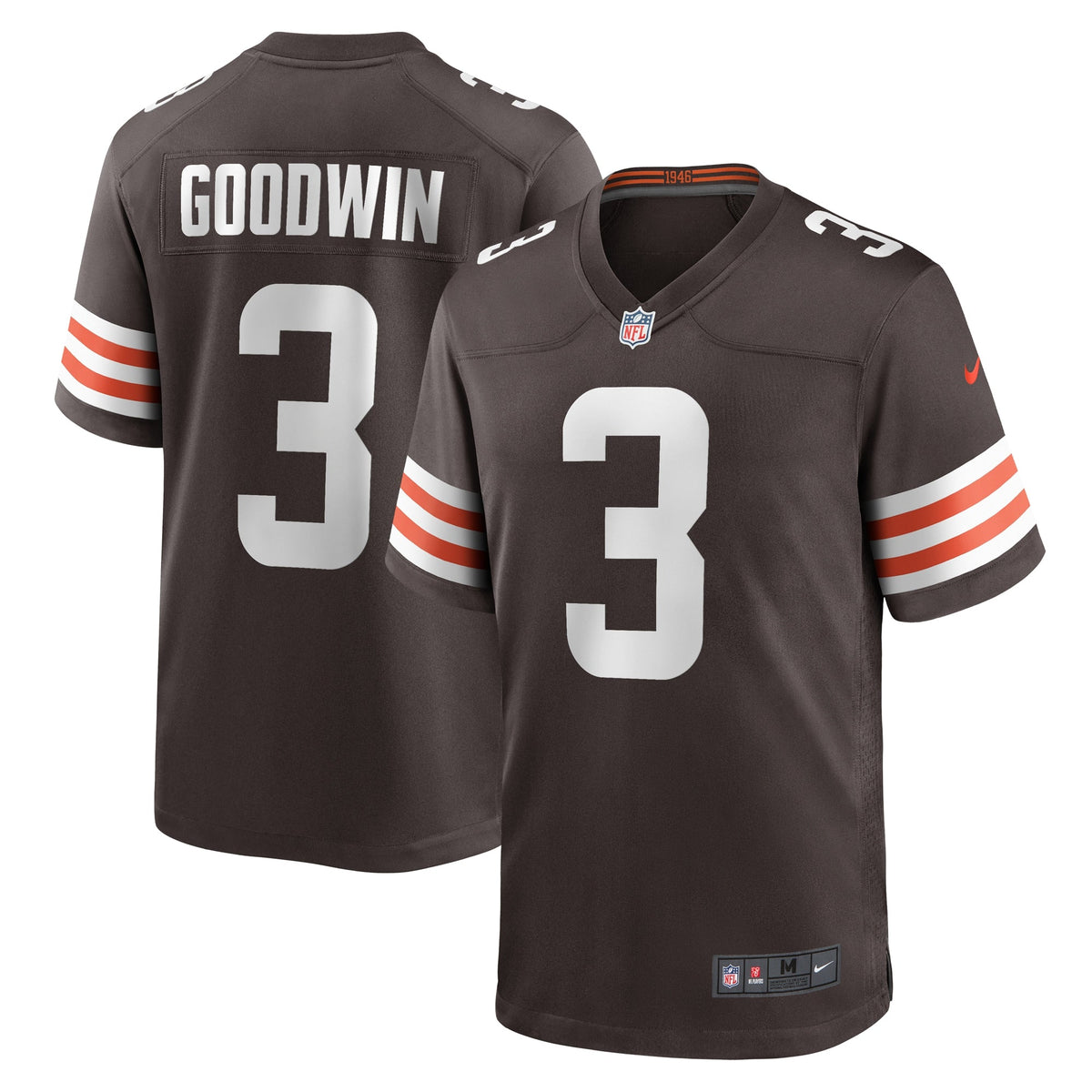 Marquise Goodwin Cleveland Browns Nike Team Game Jersey - Brown football jersey product view 1