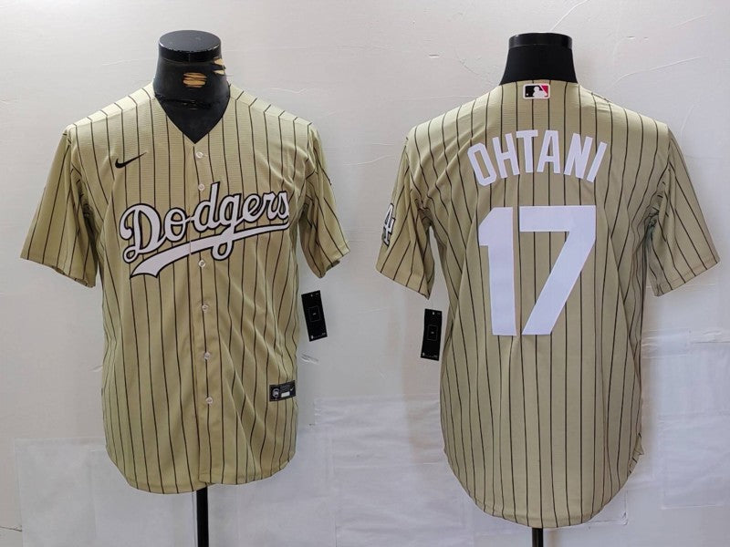 Men's Los Angeles Dodgers Shohei Ohtani #17 Gold Replica Player Jersey1 baseball jersey product view 1