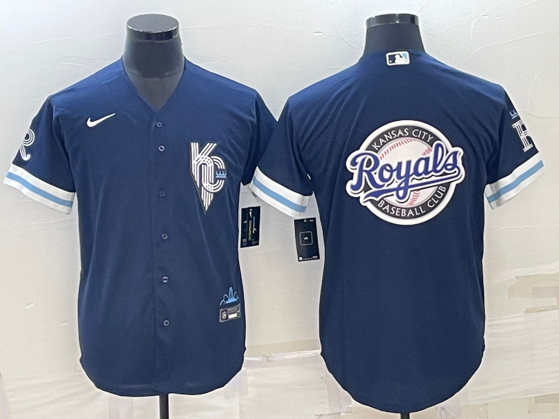 Men's Kansas City Royals Navy Replica Player Jersey baseball jersey product view 1