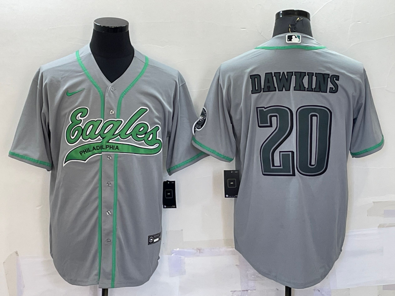 Men's Philadelphia Eagles Brian Dawkins #20 Gray Game Jersey1 Joint Edition football jersey product view 1