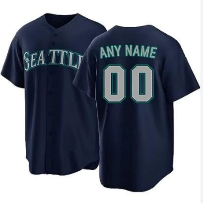 Men's Seattle Mariners Navy Alternate Replica Custom Jersey baseball jersey product view 1