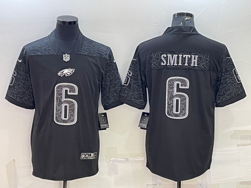 Men's Philadelphia Eagles DeVonta Smith #6 Black RFLCTV Limited Jersey1 football jersey product view 1