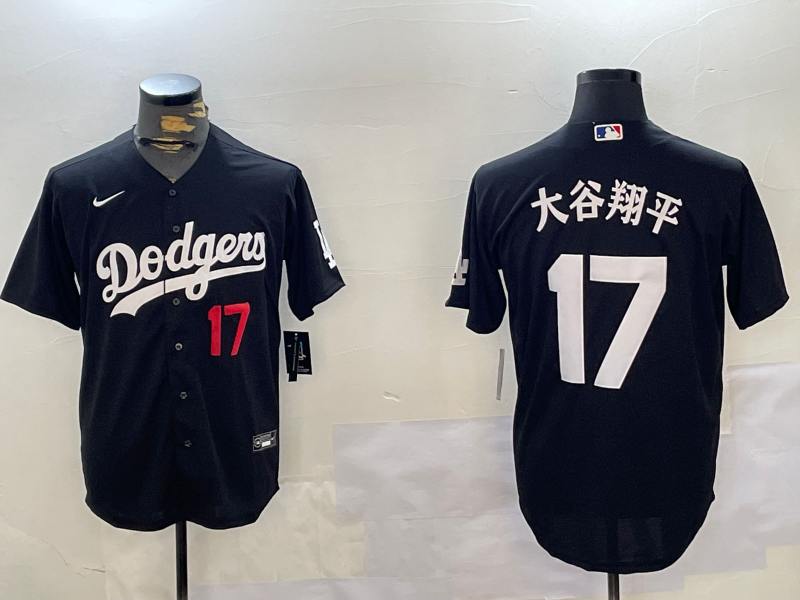 Men's Los Angeles Dodgers Shohei Ohtani #17 Black Team Game Jersey1 baseball jersey product view 1