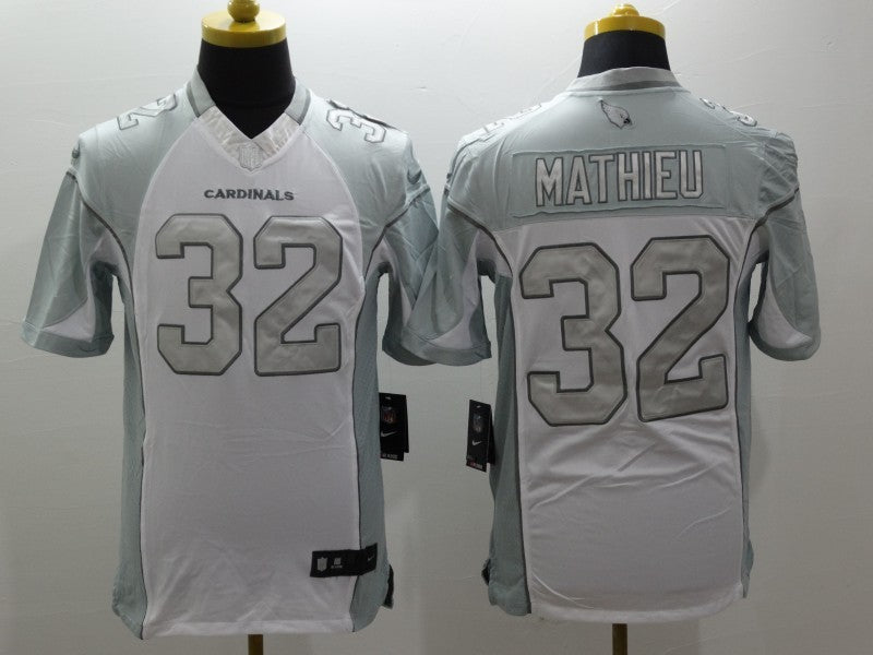 Men's Arizona Cardinals Tyrann Mathieu #32 White Game Jersey1 football jersey product view 1