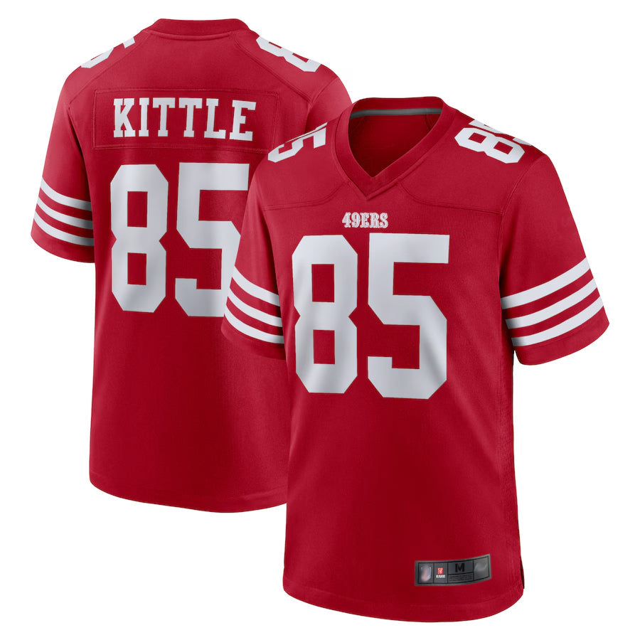 #85 George Kittle Player Scarlet SF.49ers Player Game Football Jerseys football jersey product view 1