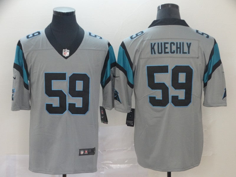 Men's Carolina Panthers Luke Kuechly #59 Gray Inverted Legend Jersey1 football jersey product view 1