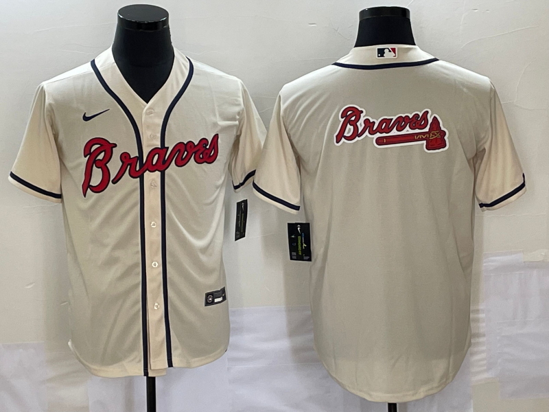 Men's Atlanta Braves Cream Replica Team Jersey1 baseball jersey product view 1