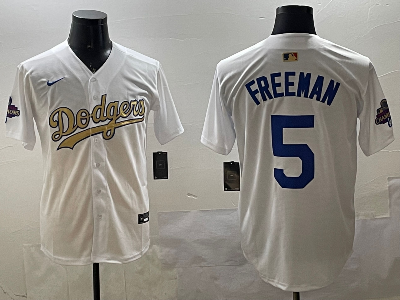 Men's Los Angeles Dodgers Freddie Freeman #5 White Alternate Game Jersey1 baseball jersey product view 1