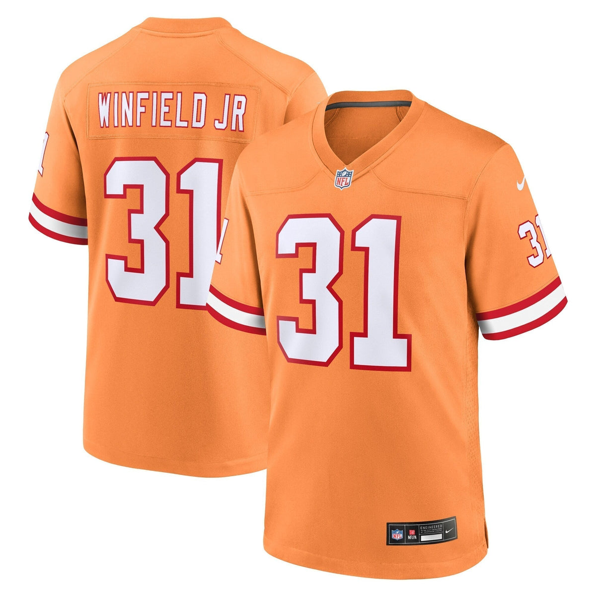 Antoine Winfield Jr. Tampa Bay Buccaneers Nike Throwback Game Jersey - Orange football jersey product view 1