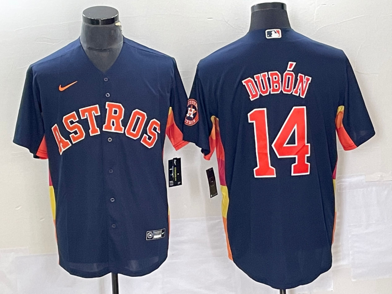 Men's Houston Astros Mauricio Dubon #14 Navy Alternate Replica Player Name Jersey1 baseball jersey product view 1