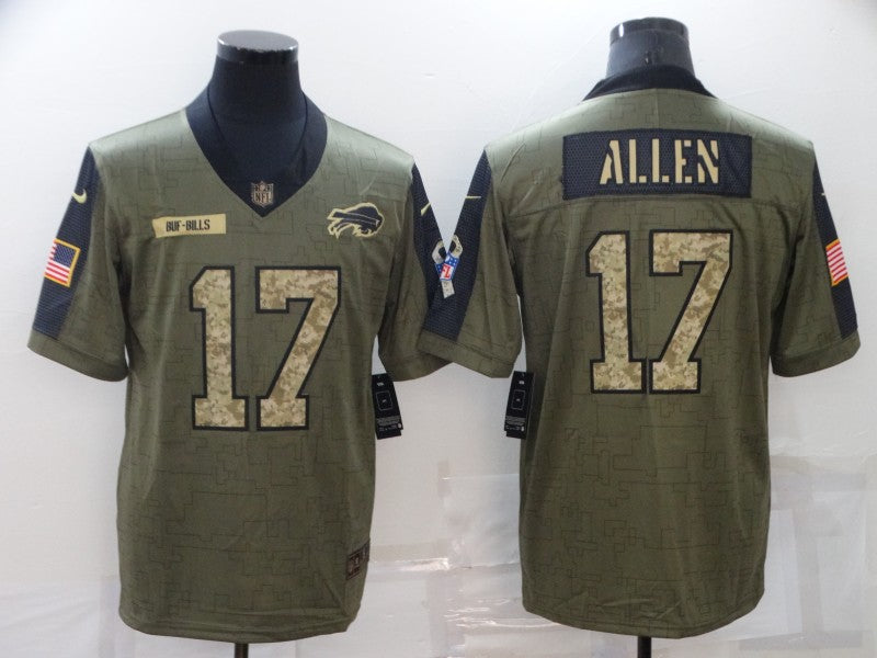 Men's Buffalo Bills Josh Allen #17 Brown Game Player Jersey1 football jersey product view 1