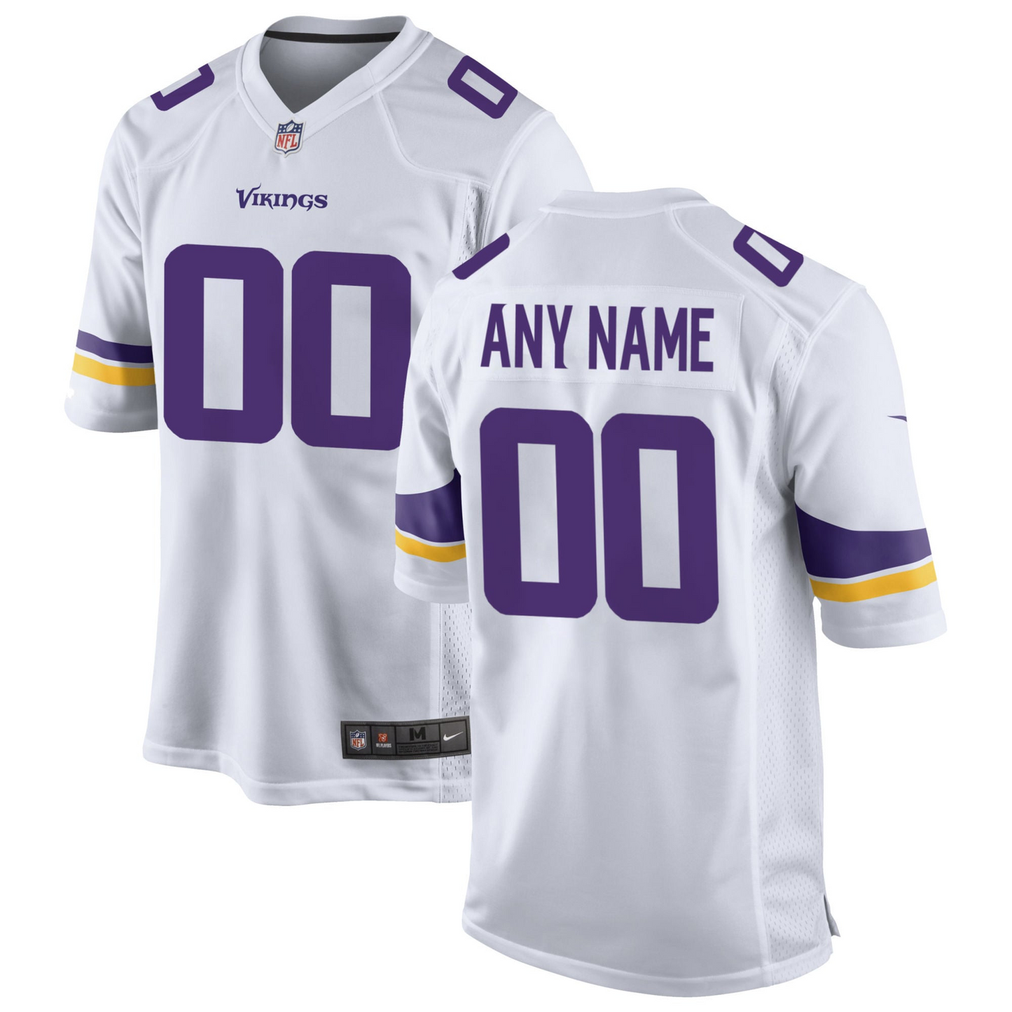 Men's Minnesota Vikings Custom1 Jersey1 White football jersey product view 1